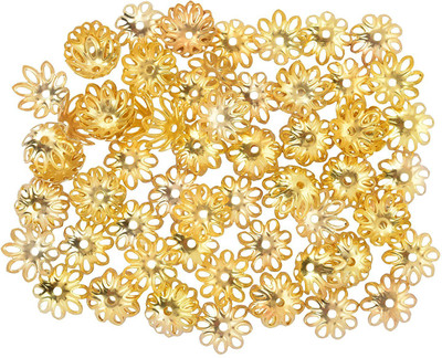 

GOELX Bead caps gold finish for jewellery making design 1