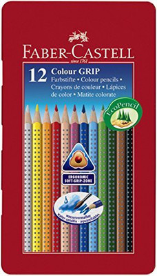 

Faber-Castell Grip 2001 Water Soluble Colour Pencils in a Tin Pack of 12