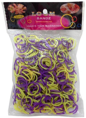 

Shatchi 2 Tone Purple & Yellow 600 Loom Band Refill Kit Kids Arts Crafts Toys With S Clips & Hook, Birthday, Anniversary, Festival