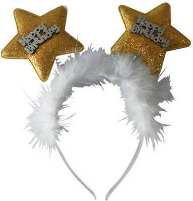 

Funcart Funcart Golden happy birthday Star feather headband