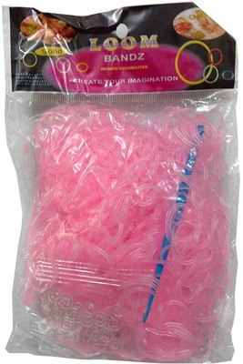 

Shatchi 600 Transparent Pink Loom Band Refill Art Craft Kit Toys With S Clips & Hook, Special Gift For Birthday,Anniversary
