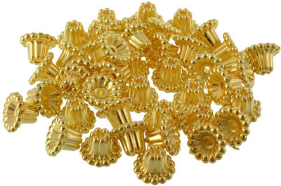 

AM AM Designer jewelry making bead caps gold, pack of 100 design 7