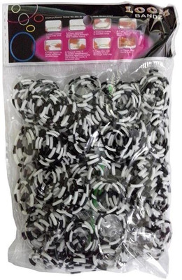 

Shatchi 8 Tone Black & White 600 Loom Band Refill Kit Kids Arts Crafts Toys With S Clips & Hook, Birthday, Anniversary, Festival