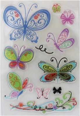 

Tootpado Butterflies Clear Rubber Stamps, Set of 11 (CRSB15) - For Card Making And Scrapbooking (1l920)