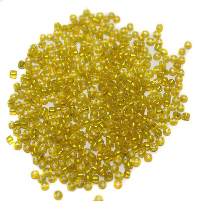 

Jaunty Beadsnfashion Silver Line Seed Beads Yellow (100 Gm)