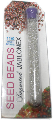

Jaunty Beadsnfashion Imported Jablonex Seed Beads Silver Line White