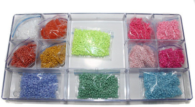 Jaunty Beadsnfashion Jewellery Making Seed Beads Neon & Opaque DIY Kit (12 Colors) Flipkart