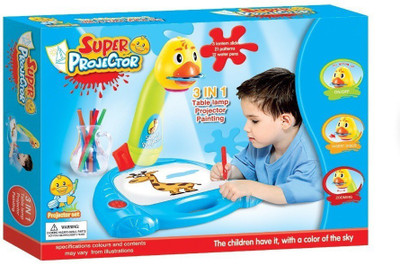 

Building Mart Children's 3 in 1 Super Fun Drawing Projector - Table Lamp, Painting(Multicolor)