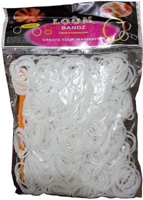 

Shatchi 600 Jelly White Loom Band Refill Art Craft Kit Toys With S Clips & Hook, Special Gift For Birthday,Anniversary,Festival