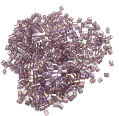 

Jaunty Beadsnfashion 2 Cut Seed Bugles Beads Purple Rainbow (100 Gm)