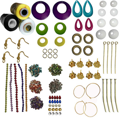 

RKB white black lemon-yellow silk thread multi-color strips(rkb-whte-blk-lyw)-stone collections jewellery making mini kit