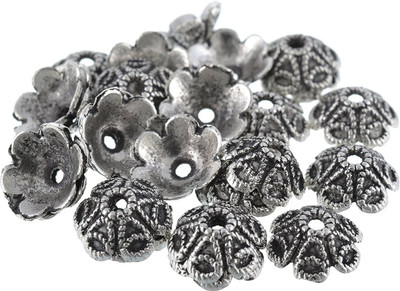 

AM Silver Bead caps antique finish for jewelry making design 6