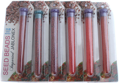 

Jaunty Beadsnfashion Imported Jablonex Seed Beads Red DIY 6 Tube Combo