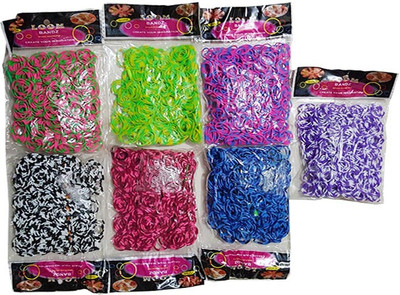 

Shatchi 8 Tone Assorted 4200 Loom Band Refill Kit Kids Arts Crafts Toys With S Clips & Hook, Birthday, Anniversary, Festival