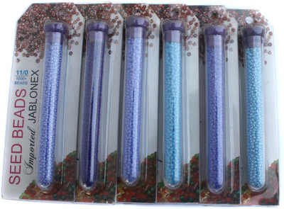 Jaunty Beadsnfashion Imported Jablonex Seed Beads Opaque Blue 6 Tube DIY Combo