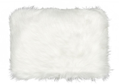 Vardhman Fur Cloth White Long Hair, Size 38" x 34" , 9 Cms Hair Length