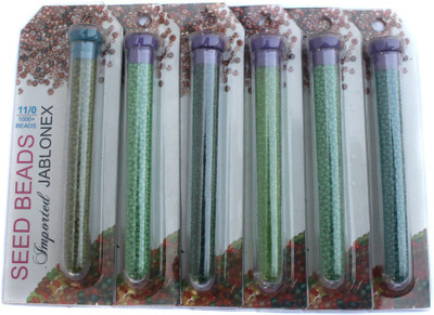 

Jaunty Beadsnfashion Imported Jablonex Seed Beads Green 6 Tube DIY Combo