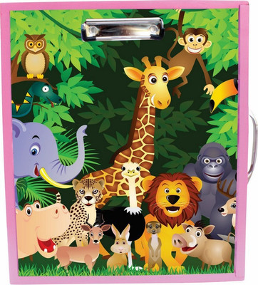 

Enigmatic Woodworks Wooden Art Box - Jungle Safari Theme(Pink)