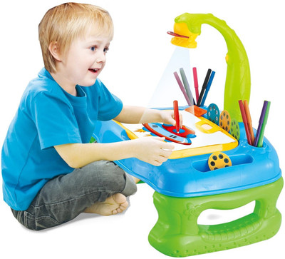

Toys Bhoomi 4 in 1 Projector Learning Desk - Table Lamp, Projection, Painting & Spelling Learning