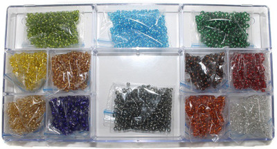 

Jaunty Beadsnfashion Jewellery Making Seed Beads Silver Line DIY Kit (12 Colors)