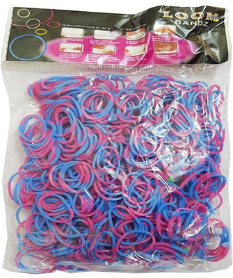 

Shatchi 4 Tone Pink & Blue 600 Loom Band Refill Kit Kids Arts Crafts Toys With S Clips & Hook, Birthday, Anniversary, Festival