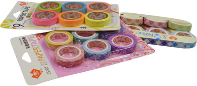 

AsianHobbyCrafts Floral Check Paper Tape 5m x18 Rolls