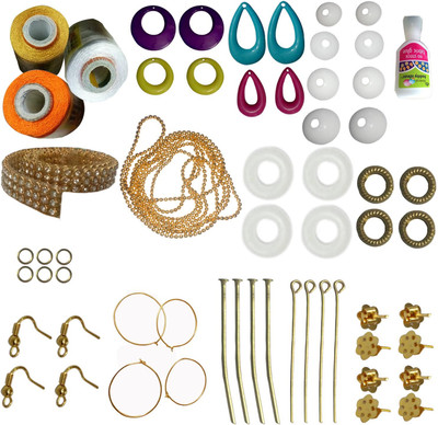 

RKB jewellery making mini kit with orange, gold and white One fabric clue small size