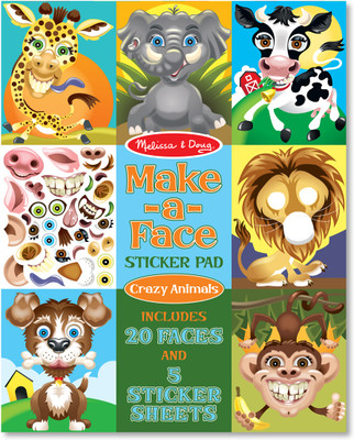 

Melissa & Doug Make-A-Face Sticker Pad - Crazy Animals