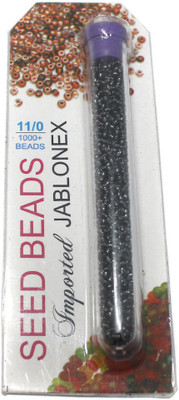 

Jaunty Beadsnfashion Imported Jablonex Seed Beads Silver Line Black