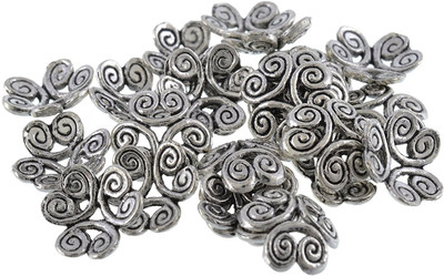 

AM AM Silver Bead caps antique finish for jewelry making design 22