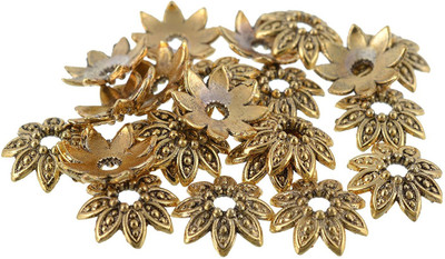 

AM AM Gold Bead caps antique finish for jewelry making design 6