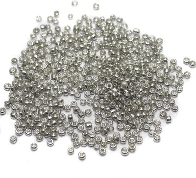

Jaunty Beadsnfashion Metallic Silver Seed Beads (100 Gm)