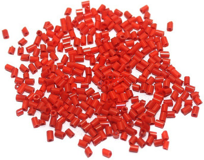 

Jaunty Beadsnfashion 2 Cut Seed Bugles Beads Red (100 Gm)