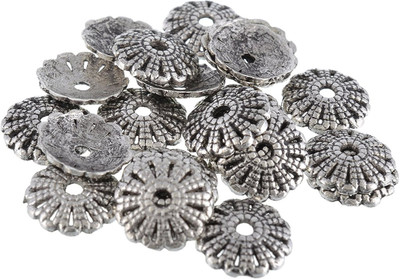 

AM AM Silver Bead caps antique finish for jewelry making design 13