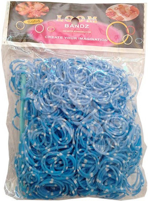 

Shatchi Polka Dot Blue 600 Loom Band Refill Kit Kids Arts Crafts Toys With S Clips & Hook, Birthday, Anniversary, Festival