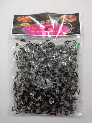 

Shatchi 8 Tone Black And Transparent 600 Loom Band Refill Kit Kids Arts Crafts Toys With S Clips & Hook,Birthday, Anniversary, Festival