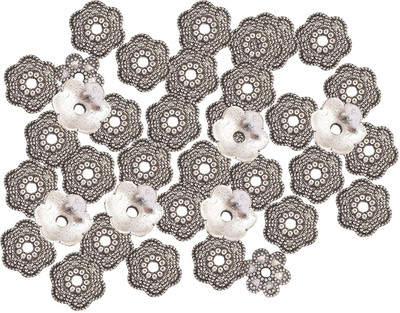 AM AM Goelx Bead caps antique silver finish for jewelry making design 1