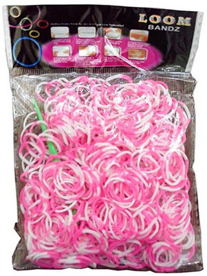 

Shatchi 4 Tone Pink & White 600 Loom Band Refill Kit Kids Arts Crafts Toys With S Clips & Hook, Birthday, Anniversary, Festival