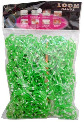 

Shatchi Polka Dot Green 600 Loom Band Refill Kit Kids Arts Crafts Toys With S Clips & Hook, Birthday, Anniversary, Festival