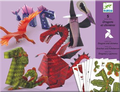 

Djeco 5 Paper Toys - Dragons and Chimeras