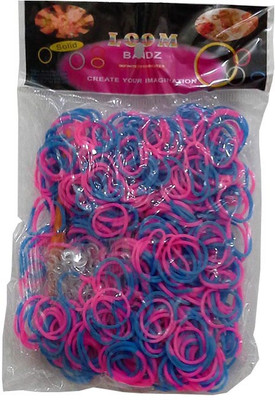 

Shatchi 2 Tone Pink & Blue 600 Loom Band Refill Kit Kids Arts Crafts Toys With S Clips & Hook, Birthday, Anniversary, Festival