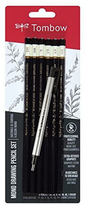 

Tombow Mono Drawing Pencil, Combo Pack with Zero Eraser, Graphite 6 Pack