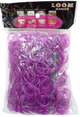 

Shatchi Transparent Purple 600 Loom Band Refill Kit Kids Arts Crafts Toys With S Clips & Hook, Birthday, Anniversary, Festival