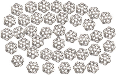 

AM Goelx Bead caps antique silver finish for jewelry making design 4