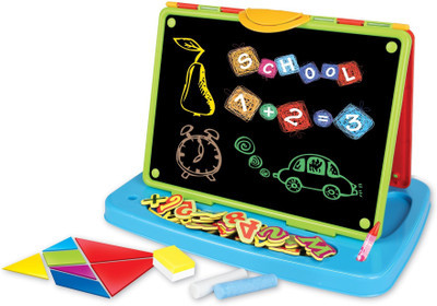 

Toys Bhoomi Educational Double-sided Kid's Portable Learning Easel with Magnetic Drawing WhiteBoard(Multicolor)