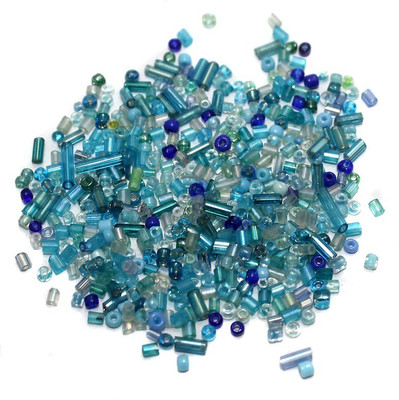 

Jaunty Beadsnfashion Seed Bugles Beads Turquoise Assorted (100 Gm)