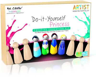 

Be Cre8v Princess Wooden Peg DIY Painting Kit