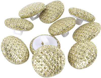

AM Velvet silver & Gold designer buttons for crafts/stitching/jewelry/artwork- pack of 10