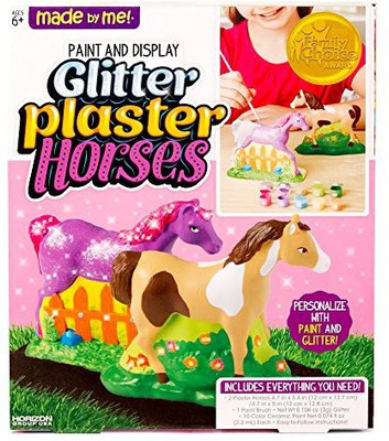 Made By Me Paint & Display Glitter Plaster Horses By Horizon Group Usa