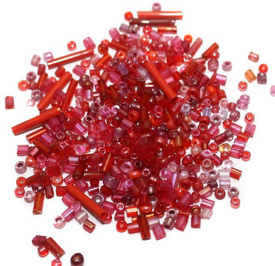 

Jaunty Beadsnfashion Seed Bugles Beads Red Assorted (100 Gm)
